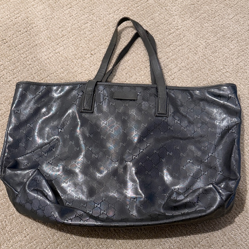 Gucci Shimmering Black Monogram Tote